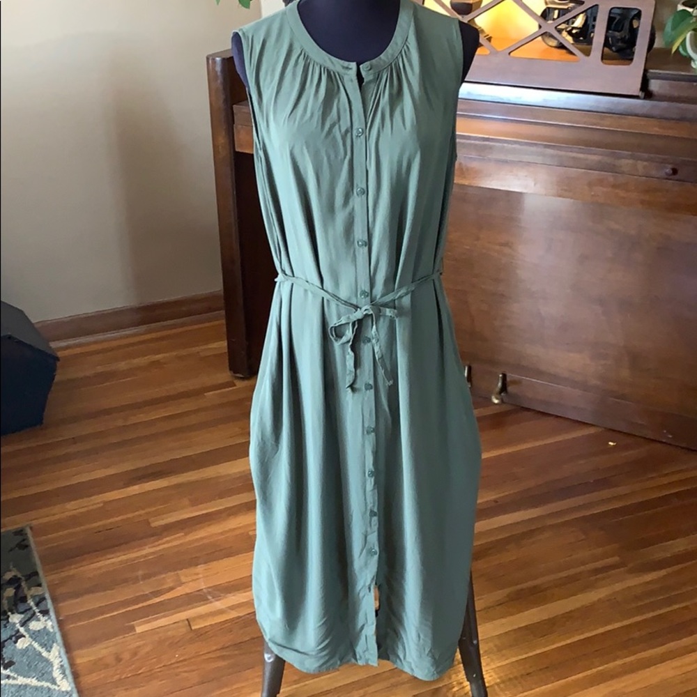 Old Navy Button Sleeveless Midi Dress L